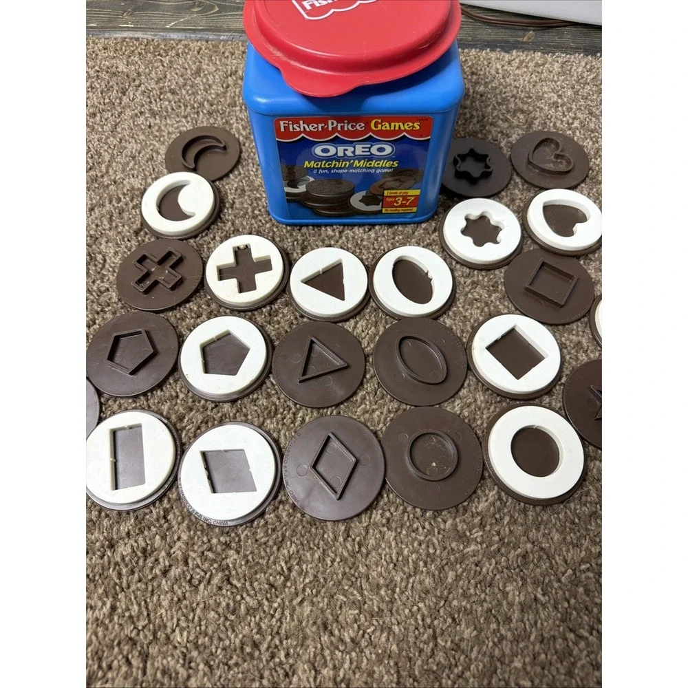Fisher Price Matchin Middles Shape Memory Game Oreo Cookie Complete